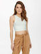 Only Women's Crop Top Sleeveless Ecru