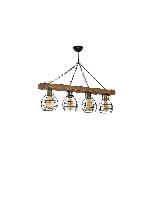 Tulay 4 Pendant Chandelier for 4 Bulbs E27 Beige