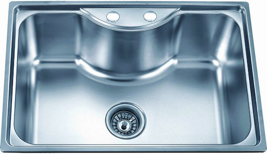 Inter Ceramic Ένθετος Νεροχύτης Inox Σατινέ Μ65xΠ45cm Ασημί