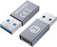Graugear GrauGear Converter USB-A Male to USB-C Female Grey