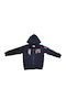 Kids Sweatshirt Cardigan with Hood Navy Blue