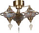 Magellan 3 Vintage Metal Ceiling Light with Socket E27 50pcs Gold