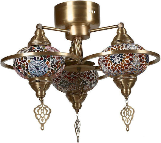 Opviq Magellan 3 Deckenleuchte 50cm Gold mit Fassung E27