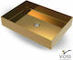 Voss Aldo PVD Aufsatzwaschbecken Inox 55x38x10cm Gold Brushed