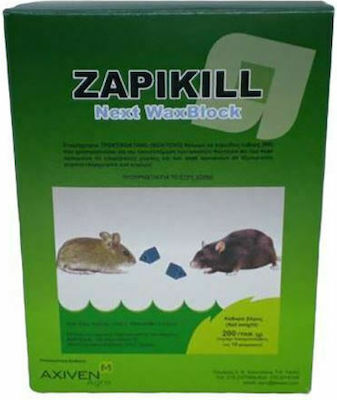 Axiven Rodenticide in Block Form Zapikill Next WaxΒlock 0.2kg