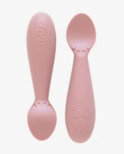 Ezpz Baby Set with Spoons Tiny made of Silicone for 4+ months Pink 2pcs