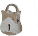 Inart Wall Key Hook Wooden Natural White 2 Hooks