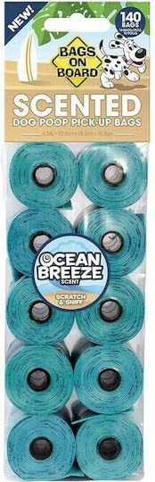 Bags On Board Bob Ocean Breeze Scented Dog Waste Bags 10 Rolls of 14pcs