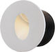 Optonica Round Metallic Recessed Spot with Integrated LED and Warm White Light White 8x8cm. 1pcs