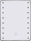 Gem Makeup Mirror Tabletop with Light 16.5x21.3cm White