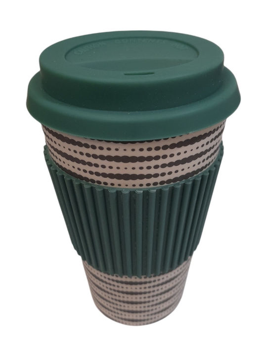 Bamboo Cup with Lid Beige