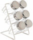 Atmosphera Glass Tabletop Spice Rack with Stand Silver 6pcs