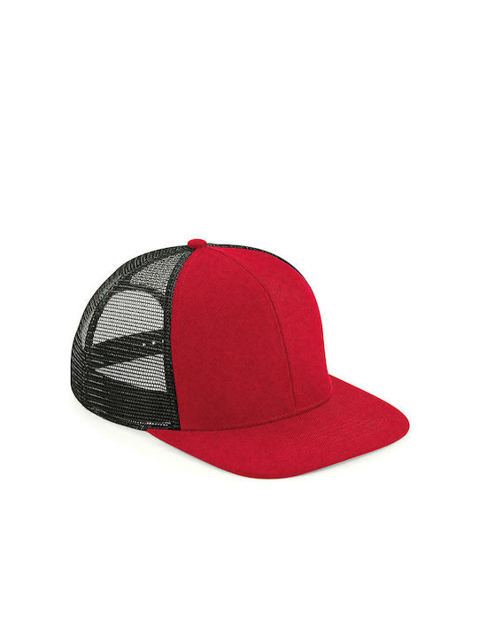 Beechfield Men's Snapback Trucker Cap Red