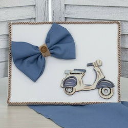 Papillon Kids Vespa Handmade Baptism Guest Book from Cardboard