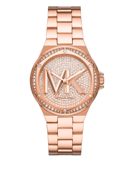 Michael Kors Lennox Women's Watch with Pink Gold Metal Bracelet