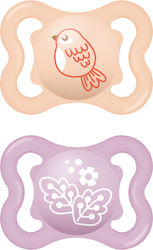 Mam Air Kieferorthopädische Schnuller Silikon Kanarienvogel - Blumen - Orange - Lila für 2-6 Monate 2 Stück Mam Air Kieferorthopädische Schnuller Silikon Kanarienvogel - Blumen - Orange - Lila für 2-6 Monate 2 Stück