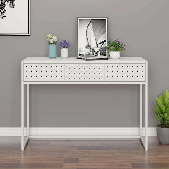 Metal Console Table Λευκή L106xW35xH75cm