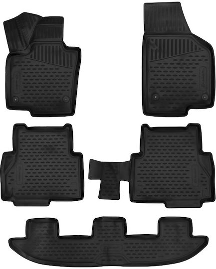 Set of Front and Rear Mats 5pcs Tray Type for Seat Alhambra 2017+ Black