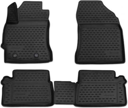 Novline Set of Front and Rear Mats 4pcs Tray Type for Toyota Auris 2012 Black