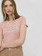 Guess Women's T-shirt with V Neck Rose