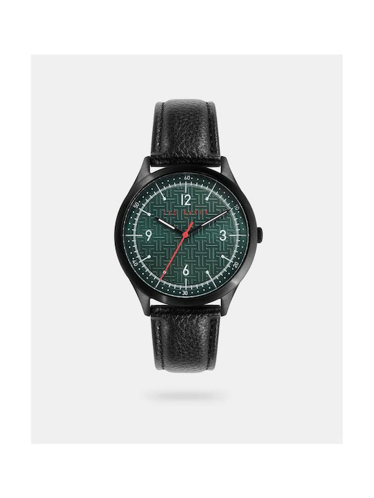 Ted Baker Menhat Watch Battery with Black Leather Strap