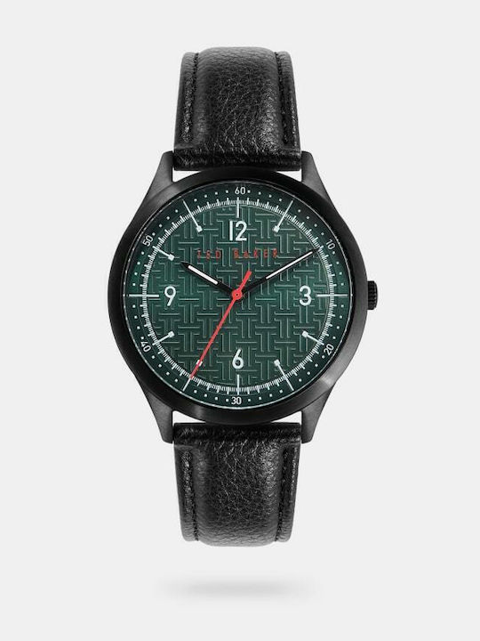 Ted Baker Menhat Ανδρικό Ρολόι 40mm Μπαταρίας με Μαύρο Δερμάτινο Λουράκι