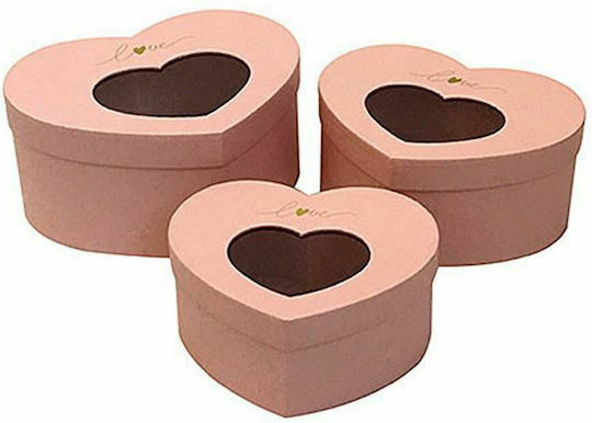 JK Home Decoration Papier Box für Geschenke Rosa 3Stück
