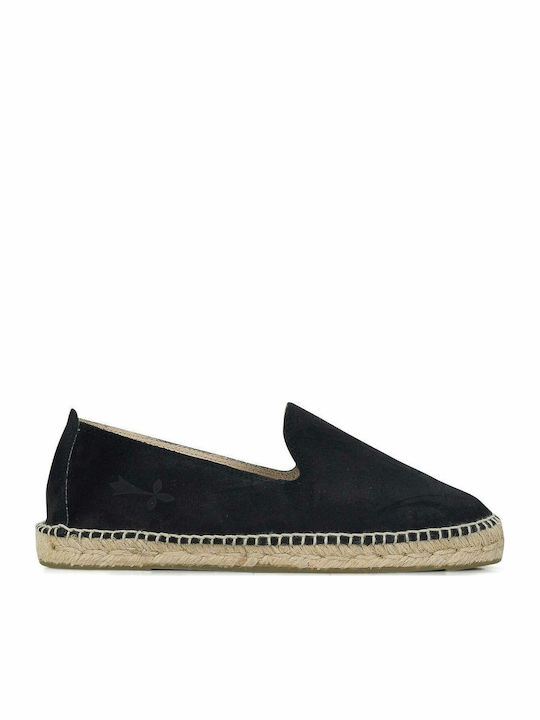 Manebi Hamptons Suede Men's Espadrilles Black
