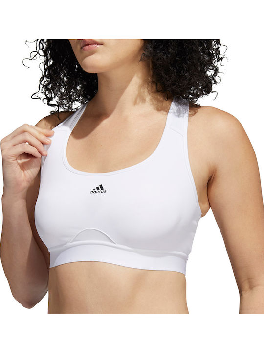 Women's Athletic Sports Bra White with Lining and Removable Padding