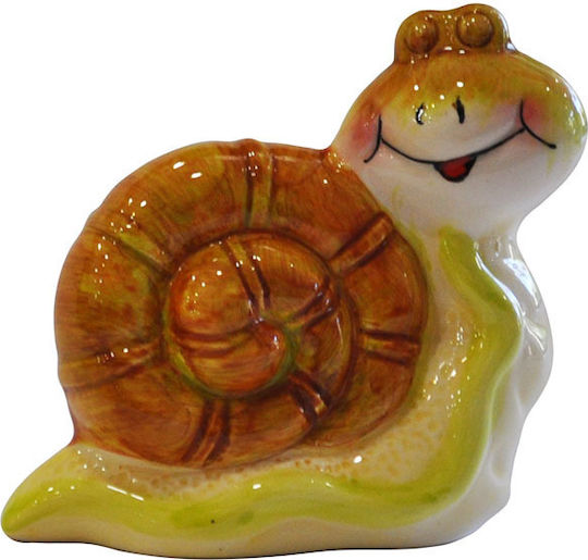 Marva Decorative Snail made of Ceramic in Brown/Green 8x5x9cm 1pcs