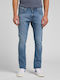 Luke Men's Jeans Pants Elastic with Slim Tapered Fit Blue