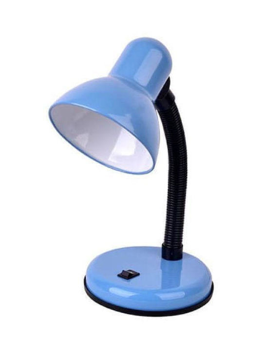 Evivak ΜΤ2023 Bürobeleuchtung mit flexiblem Arm für E27 Lampen in Blau Farbe