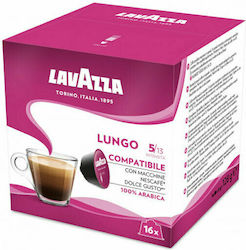 Lavazza Kapseln Espresso Lungo Kompatibel mit Maschine Dolce Gusto 16Mützen