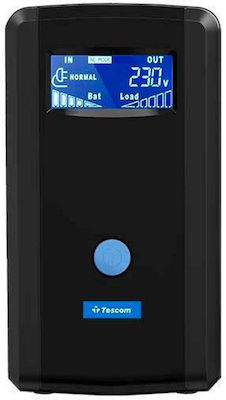 Tescom Leo Plus LCD 650A UPS Line-Interactive 650VA 390W με 2 Schuko Πρίζες
