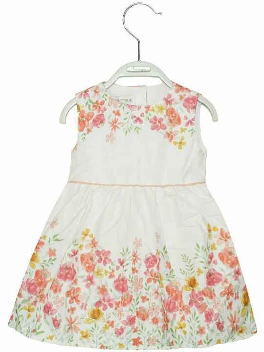 Energiers Kids Dress Floral Sleeveless White