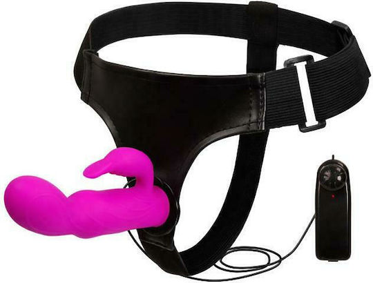 Baile Strap-On Dildo Harnașament cu Dildo 15cm și Vibrație în culoarea Purple