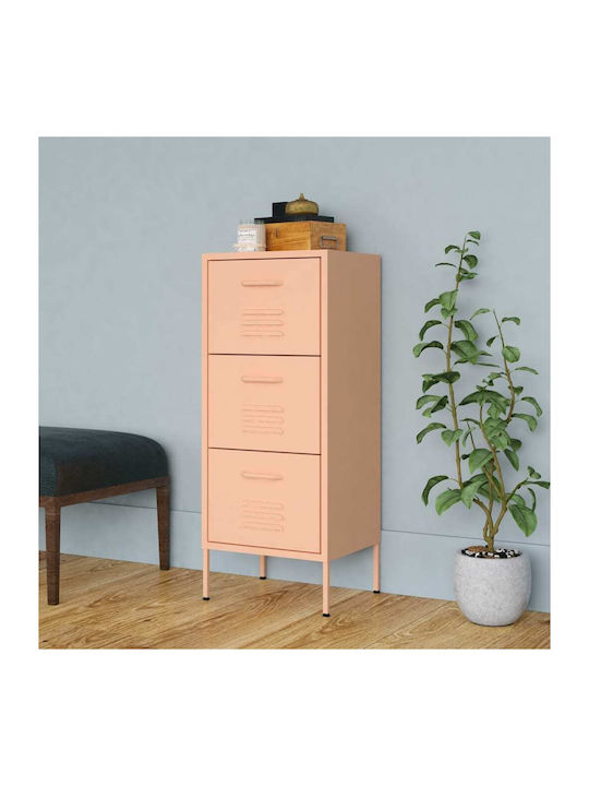 Office Storage Metal Drawer Pink L42.5xW35xH101...