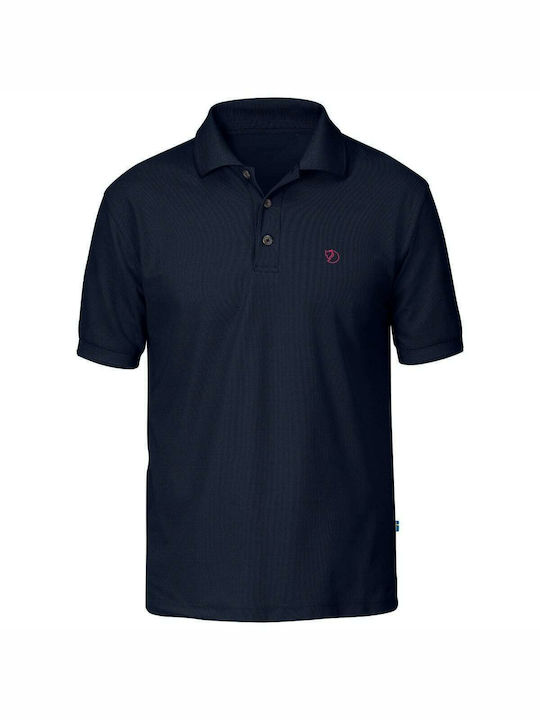 Fjallraven Crowley Men's Short Sleeve Blouse Polo Navy Blue