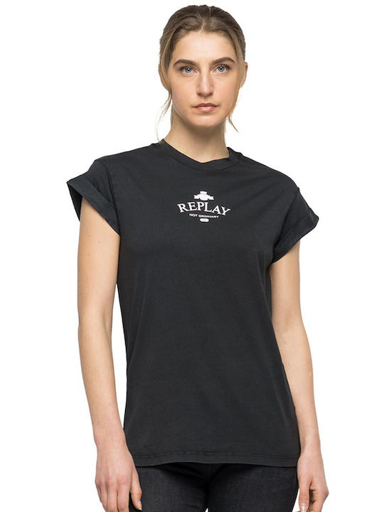 Replay Damen T-shirt Schwarz