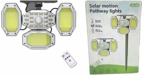 V88cob Ηλιακός Προβολέας LED με Αισθητήρα Κίνησης και Τηλεχειριστήριο