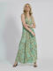 Ble Resort Collection Summer Maxi Dress Turquoise/Brown