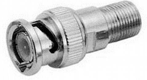 Converter BNC male to F-Connector female Silver 1pcs HLB3123