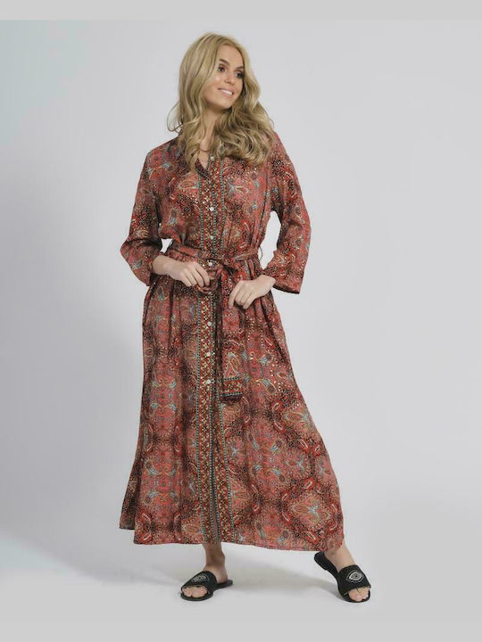 Ble Resort Collection Feminin Lung Caftan de Plajă Roșu