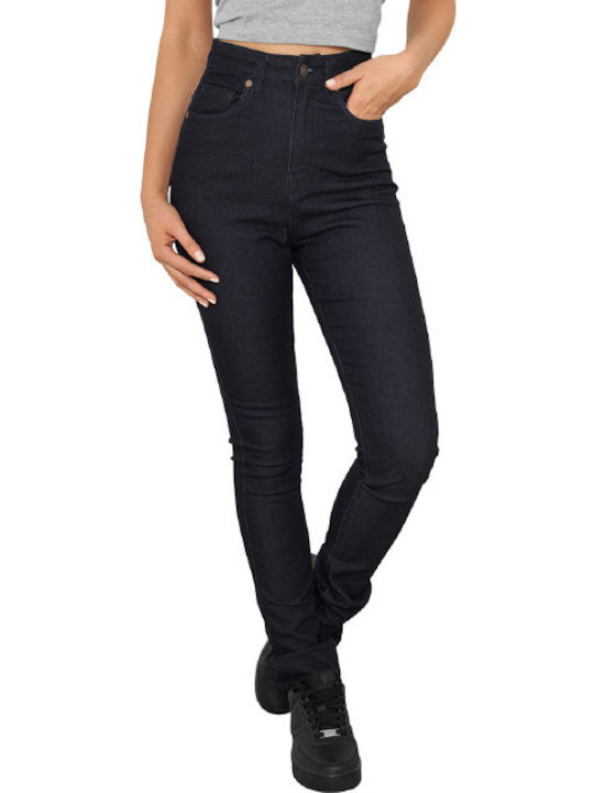 Urban Classics High Waist Women's Jean Trousers in Skinny Fit Black