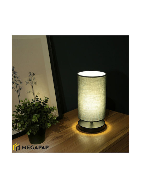 Megapap Winkler Wood Table Lamp for Socket E14 with Gray Shade and Base
