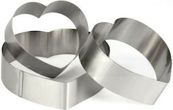 Metallic Heart-Shaped Cake Ring 3pcs 06003CBH50SL