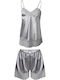 Dkaren Satin Babydoll Silver Isabella 56528