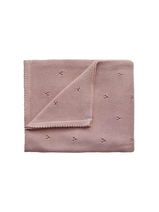 Mushie Blanket Nursery Swaddling Blankets Pointelle Cotton Pink 80x100cm