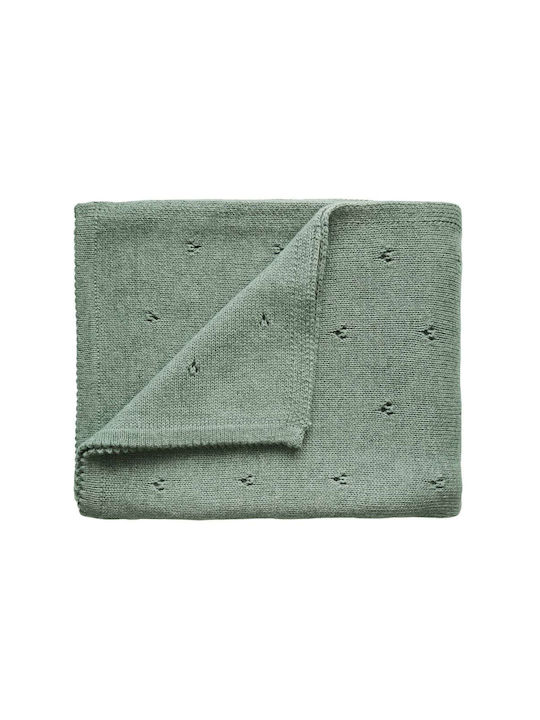 Mushie Blanket Nursery Swaddling Blankets Pointelle Cotton Green 80x100cm