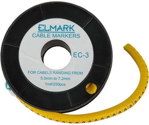 Elmark EC-3/7 Σήμανση Καλωδίων Κίτρινο 318037 350τμχ